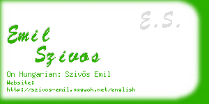 emil szivos business card